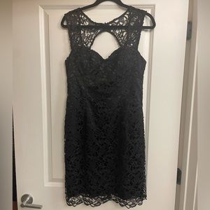 Adriana Papell Black Lace Formal Dress